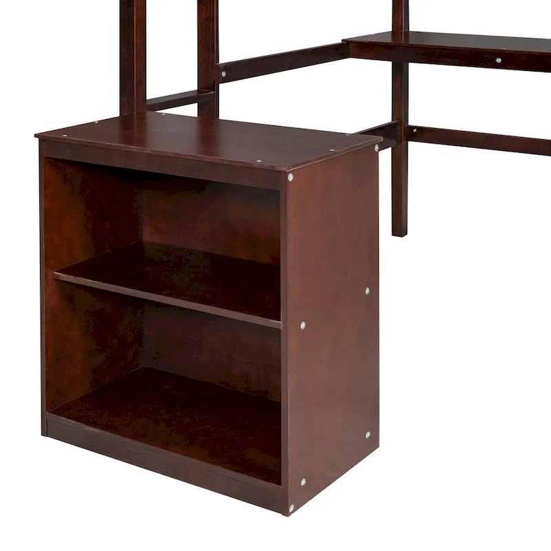 Full Pine Loft Bed with Desk and Writing Board