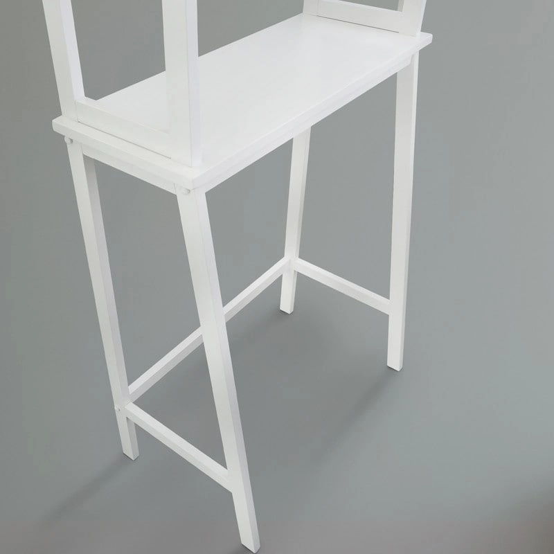 Spacesaver Solid Wood Over The Toilet Rack with Shelves - N/A