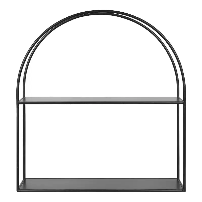 24" x 26"  Metal Arch Shelf Black - Modern Storage, Open Design, Easy Mount