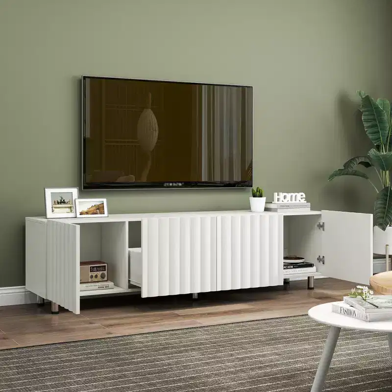 GDFStudio Lilia Modern 70.87'' TV Stand with 2 Storages and 2 Drawers