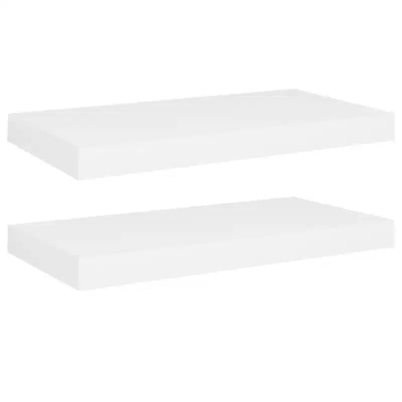 Wall Shelf Set of 2 White Honeycomb MDF, metal Medium