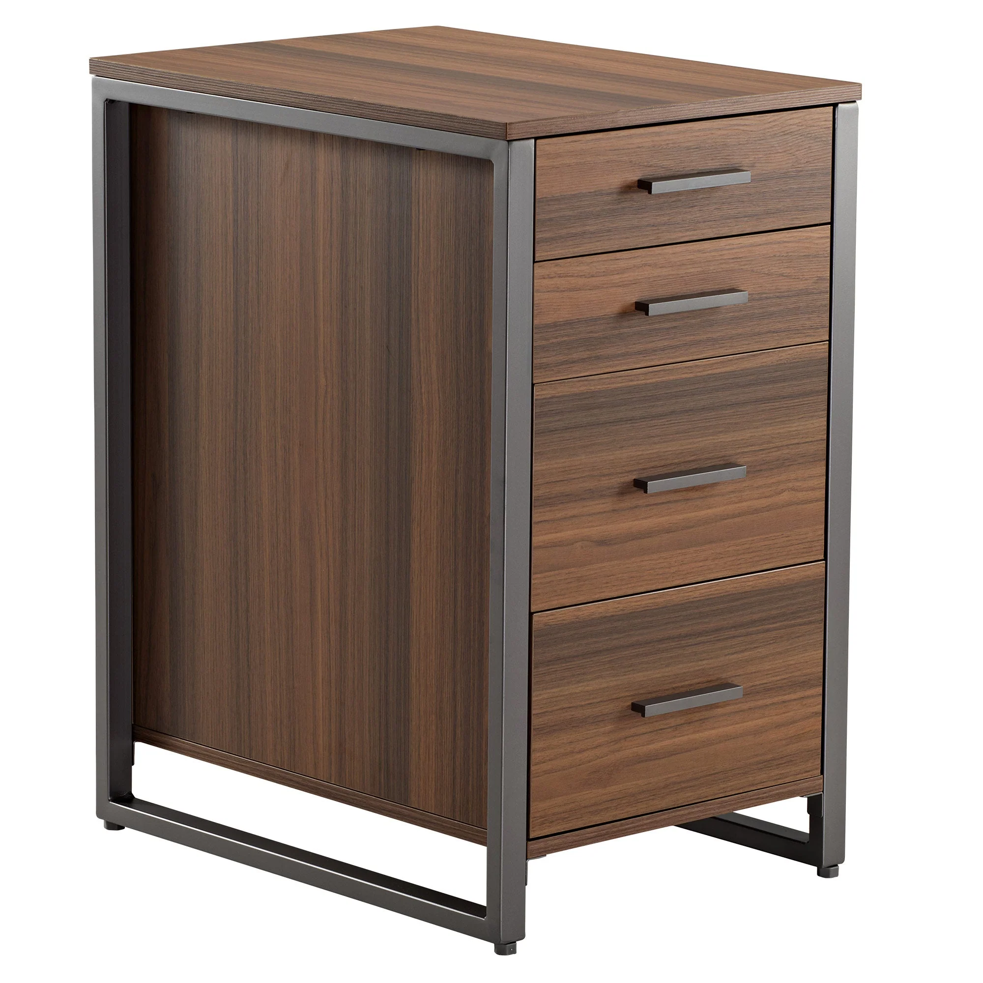 28'' Four-Drawer File Storage Cabinet, Walnut