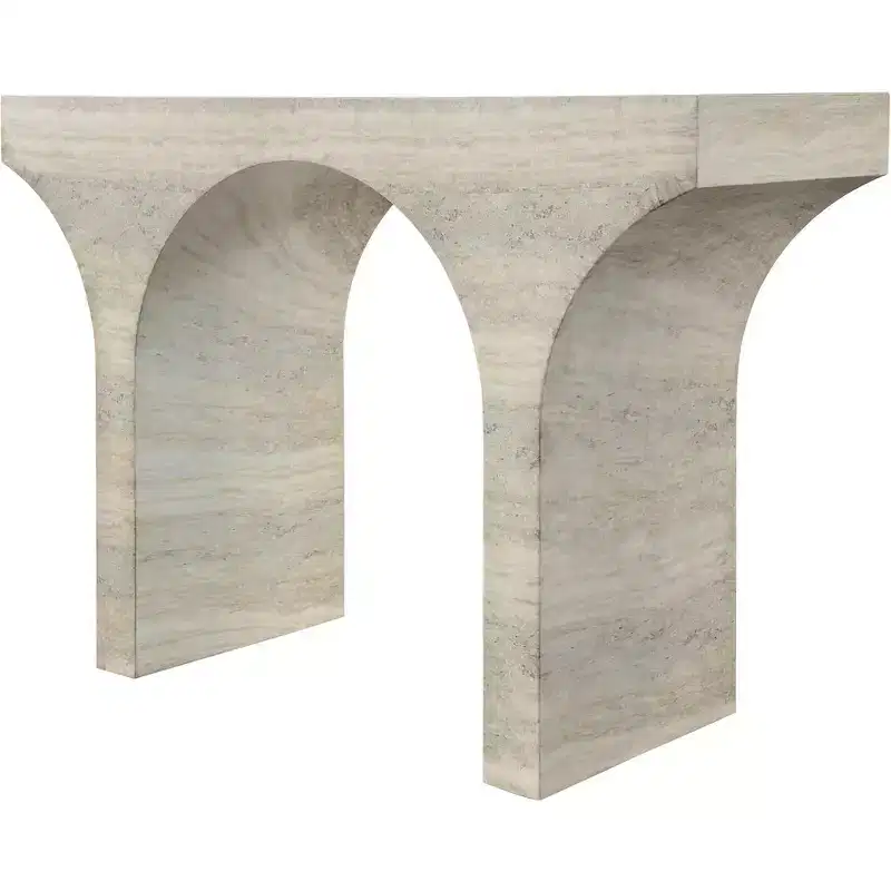 Meridian Furniture Pomezia Travertine Travertine Finish Console Table