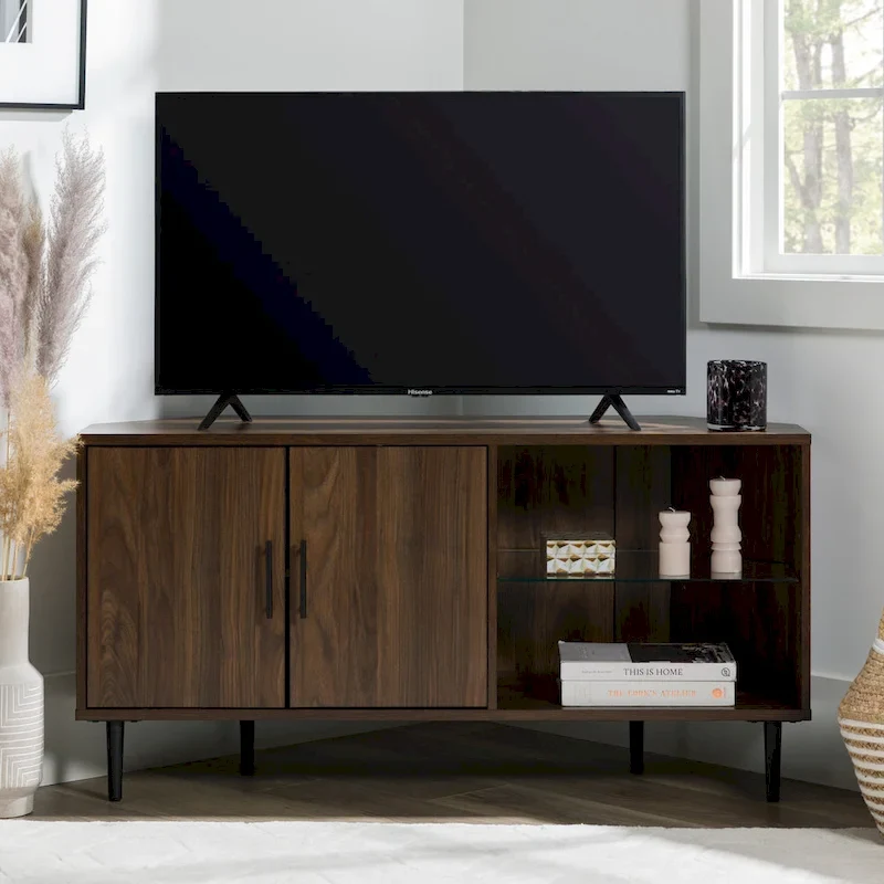 48-Inch Corner TV Stand | Media Console with Storage | Living Room Entertainment