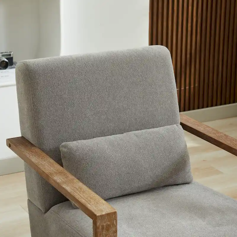 30.31 Linen Blend Upholstered 360 Swivel Accent Chair