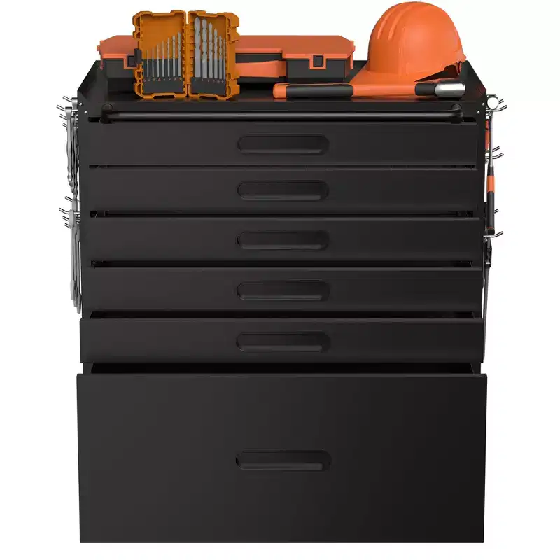 6-Drawer Rolling Tool Chest - Heavy-Duty Steel Mobile Garage Cabinet, Black