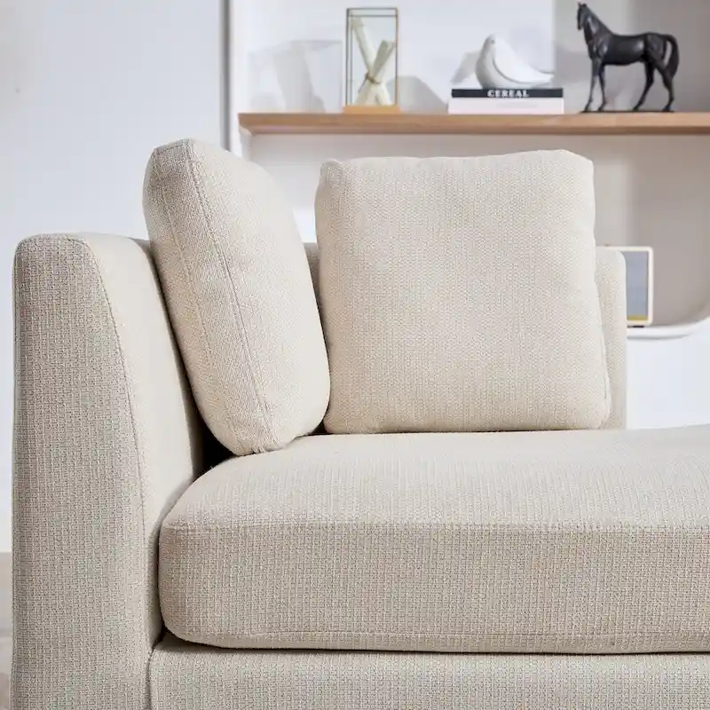 Wide Modern Double-Sided Upholstered Chaise Lounge