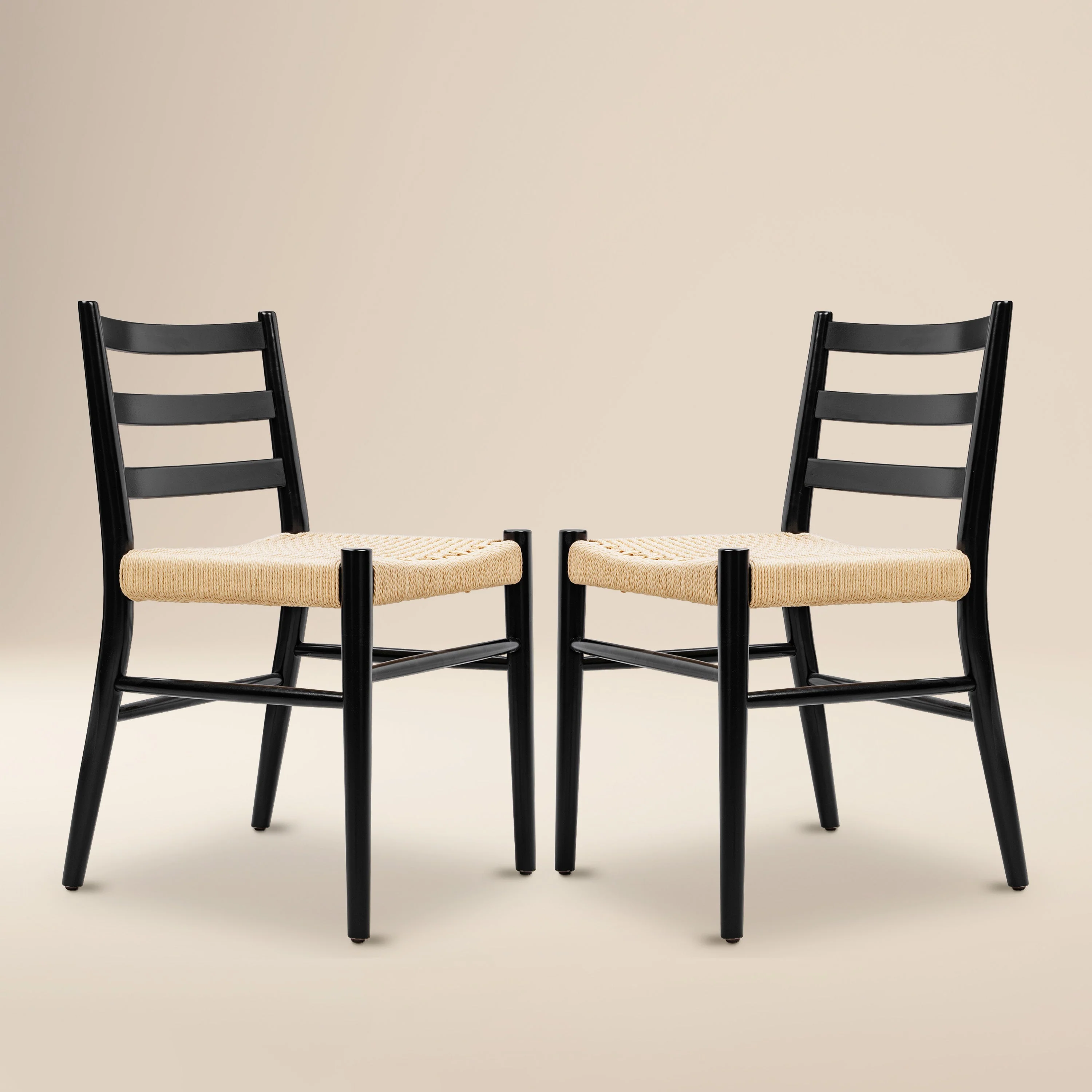 Traditional Black Dining Chair with Kiln-Dried Wood Frame