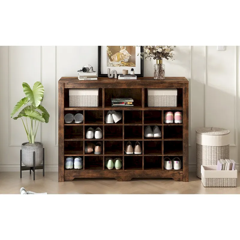 24-Cubby Shoe Storage Console