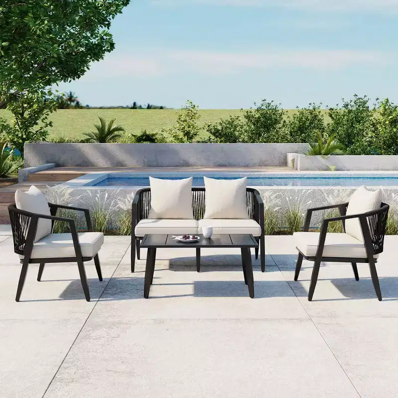 Whisen Durable and Comfortable Outdoor Seating Set,Suitable for Patios, Lawns, and Poolsides