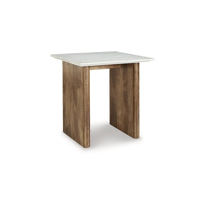Light Brown/White End Table - 23.13W x 23.13D x 22.63H