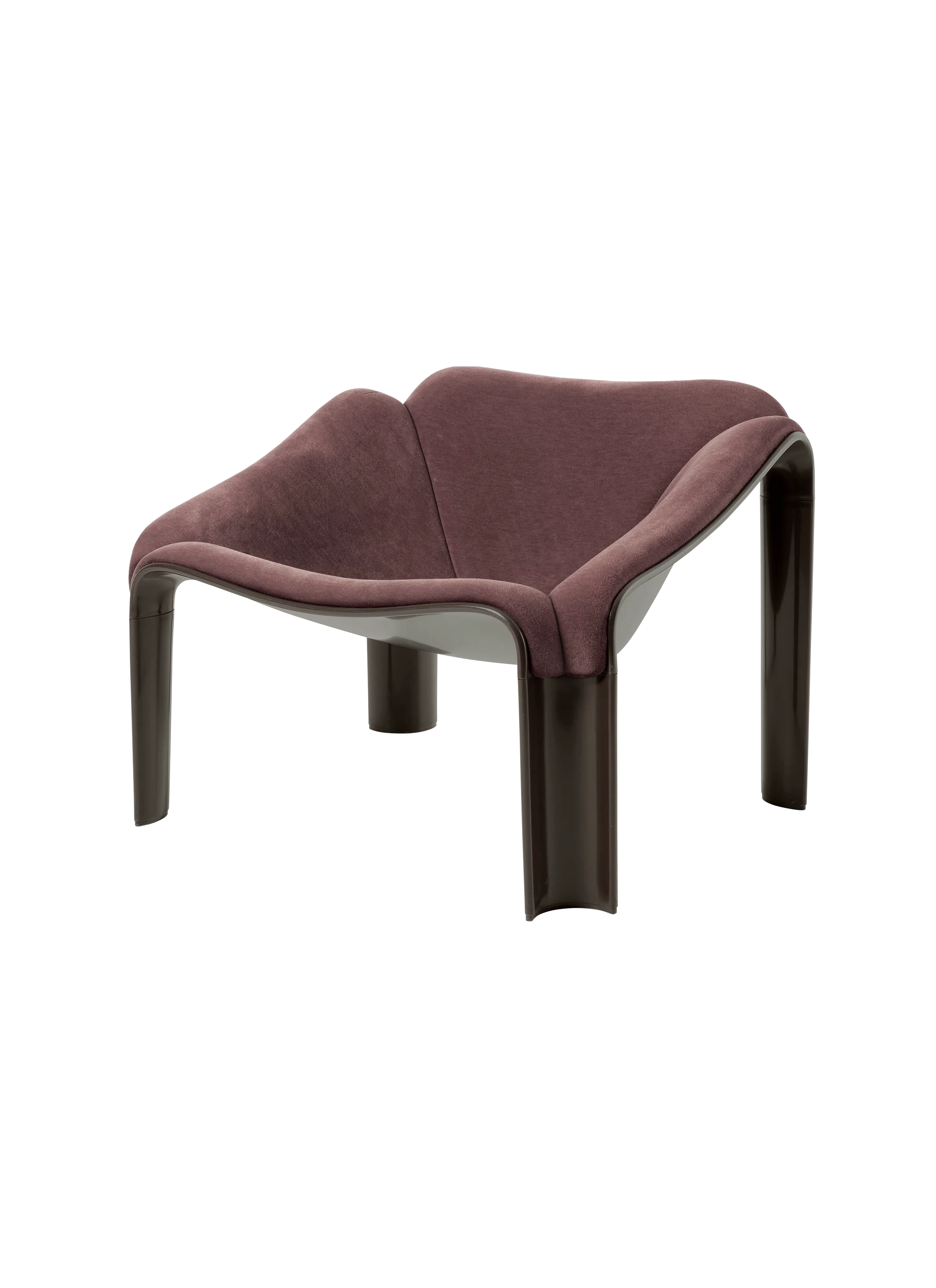Sculptural Camel Alpaca Wool Lounge Chair with Futuristic Form & Metal Base for Living Room