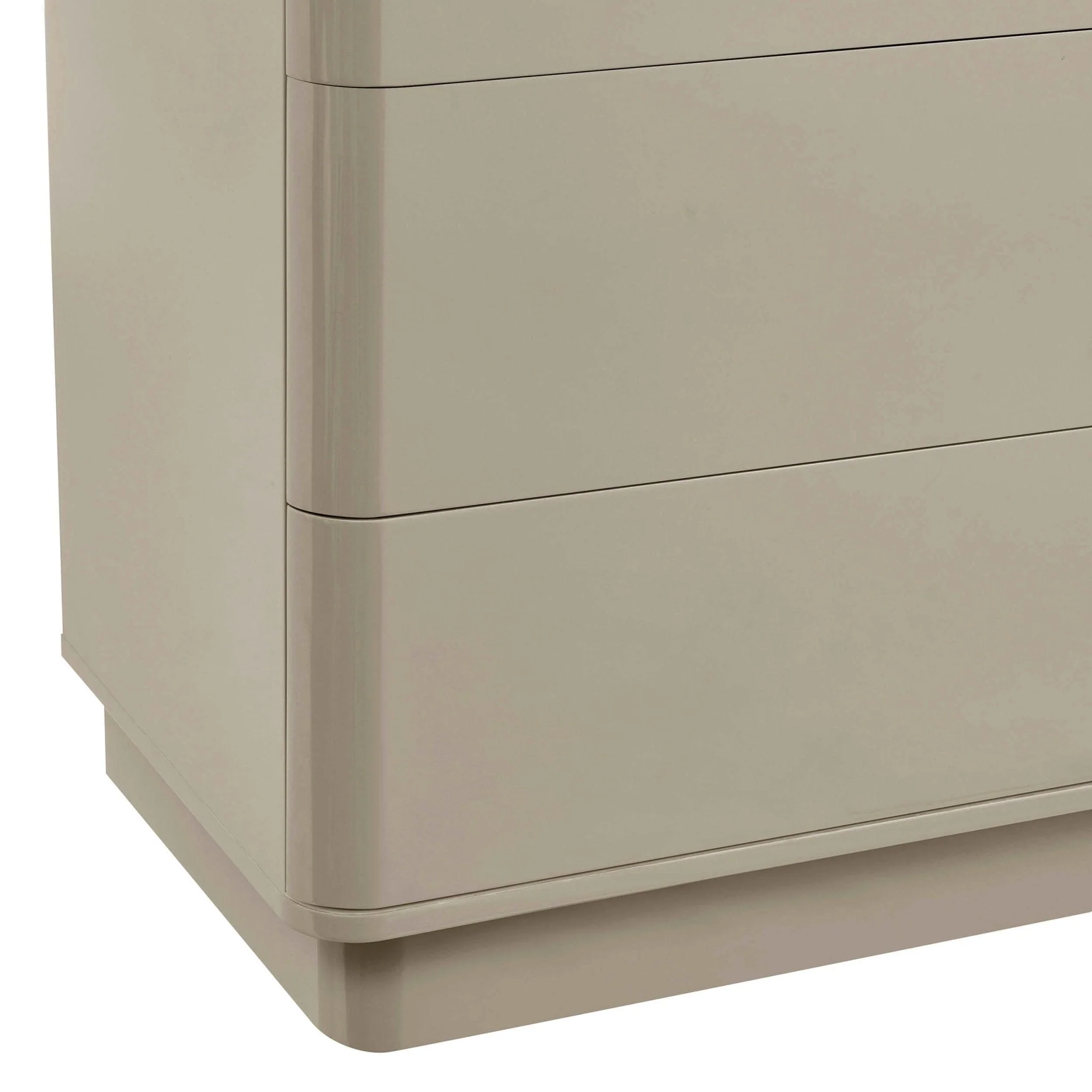 High Gloss 6 Drawer Chest - Taupe