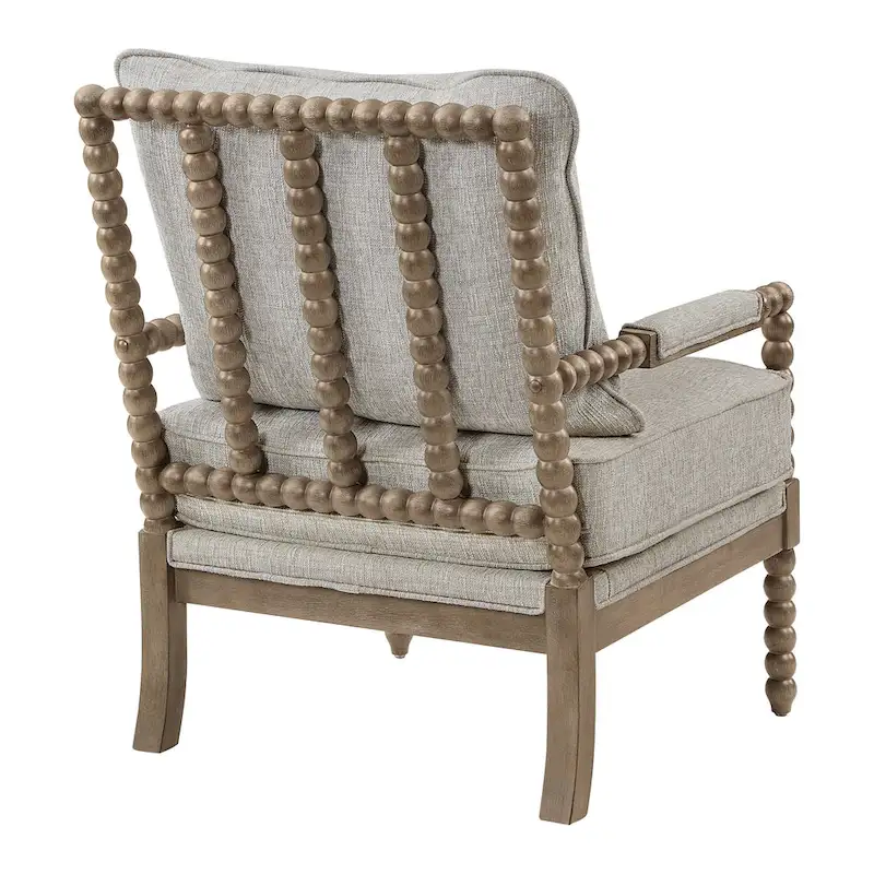 Fletcher Spindle Chair in Fabric with Brushed Charcoal Finish