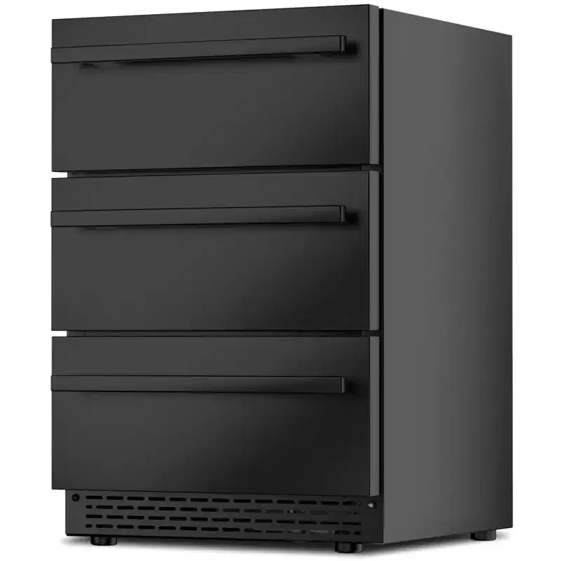 Denjol 23in 3-Tier Beverage Refrigerator - 180 Can Storage, Outdoor Adjustable Dividers Freestanding FridgeBeverage Cooler fo Home/outdoor