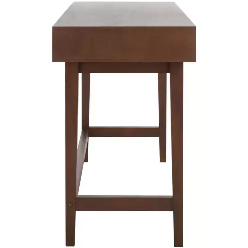 3-Drawer Wood Writing Desk with Ample Storage, Brown Finish
