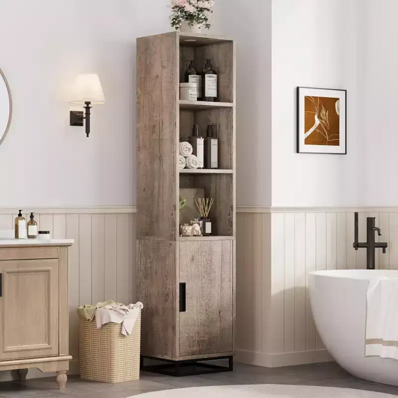 Tall Narrow Bathroom Cabinet with Adjustable Shelf