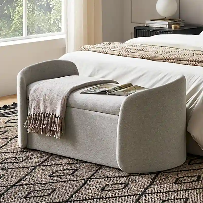mopio Sophie 51 Ottoman Storage Bench, Entryway Bench with Storage