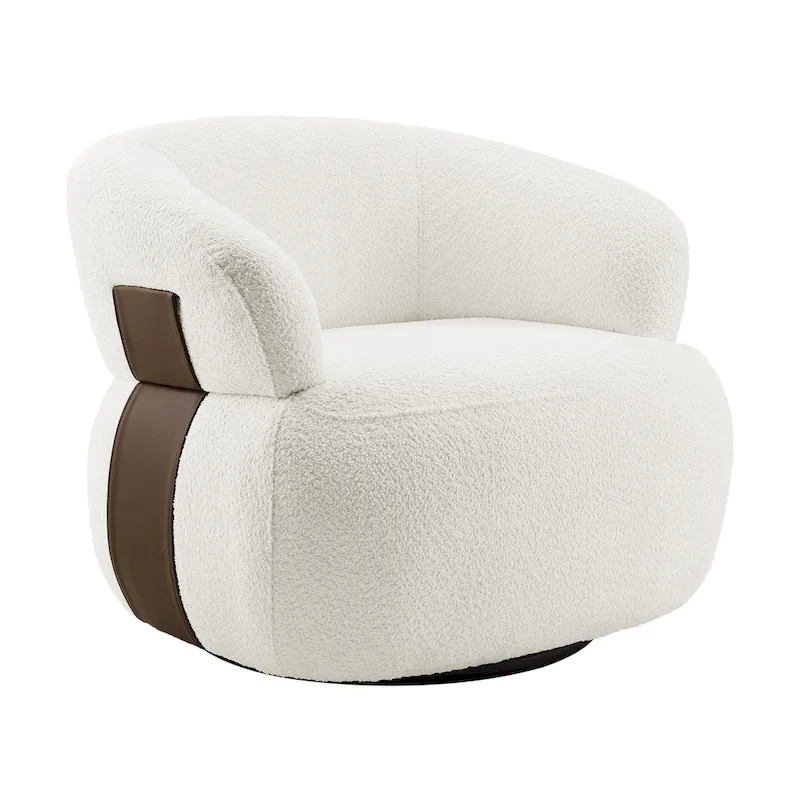 Kieon 33W 360 Swivel Modern Barrel Chair Accent Chair Set of 2