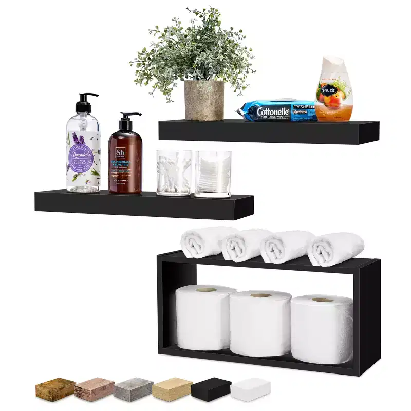 Sorbus 2 Floating Shelves with Invisible Brackets & 1 Rectangular Box