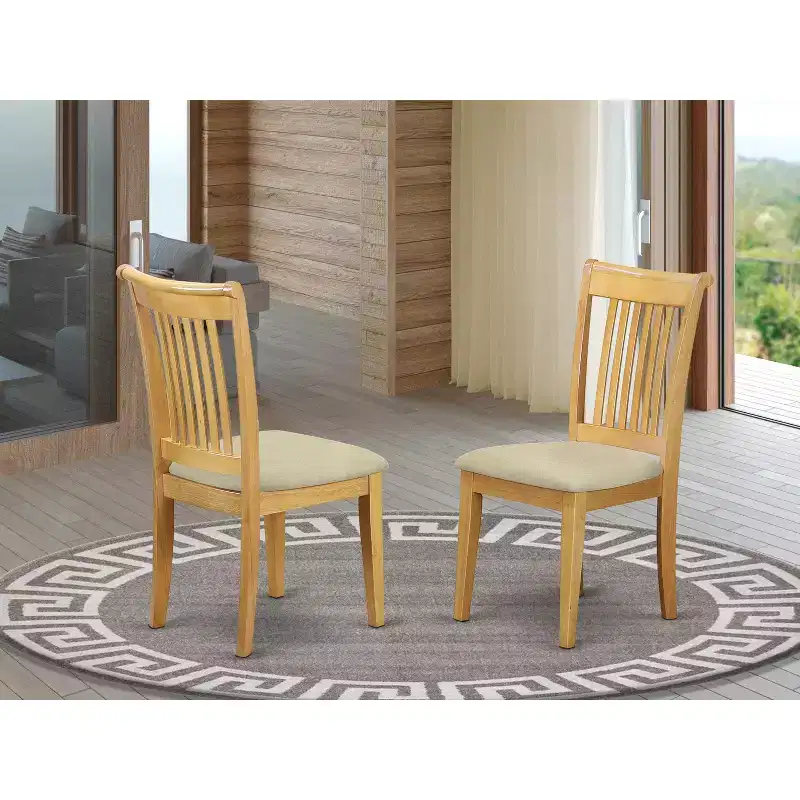 Rustic Ranch Slat Back Dining Room Chair With Upholstery Seat Set Of 2
