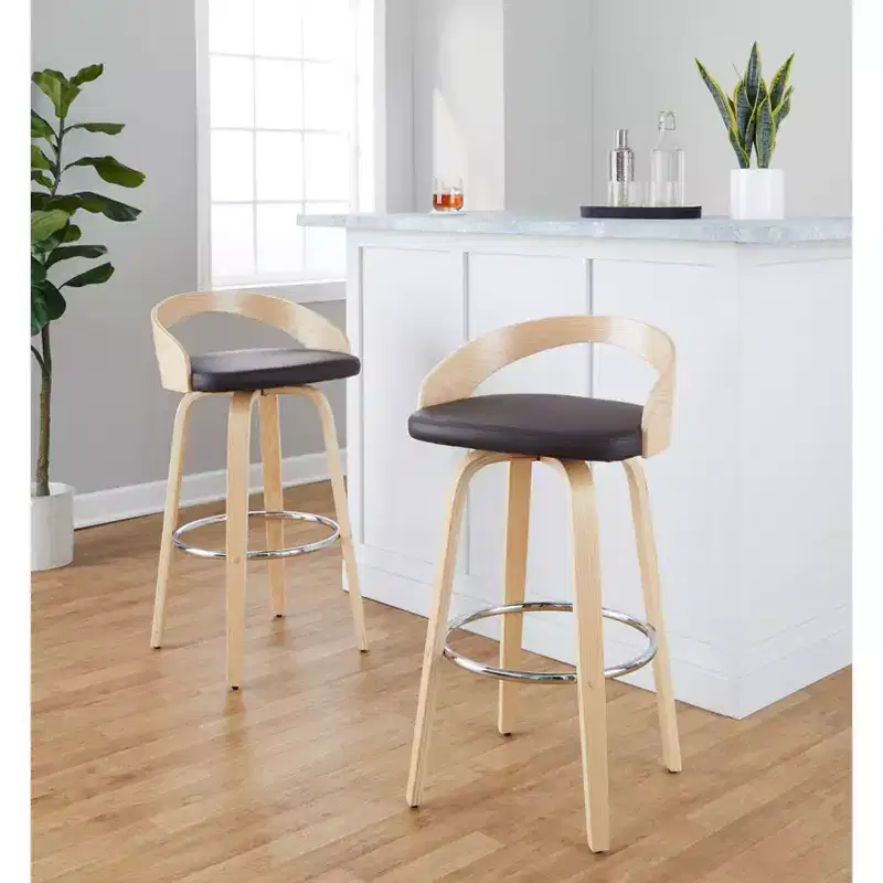 LumiSource Set of 2 30 Grotto Swivel Barstools