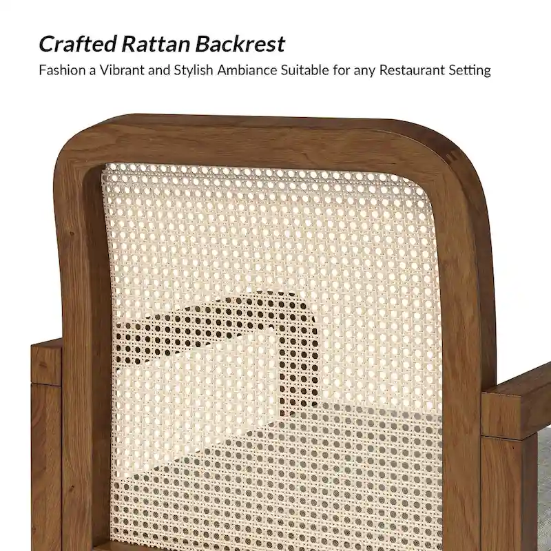 Antoine Modern Ratten Back Dining Chair with Removable Cushion by HULALA HOME