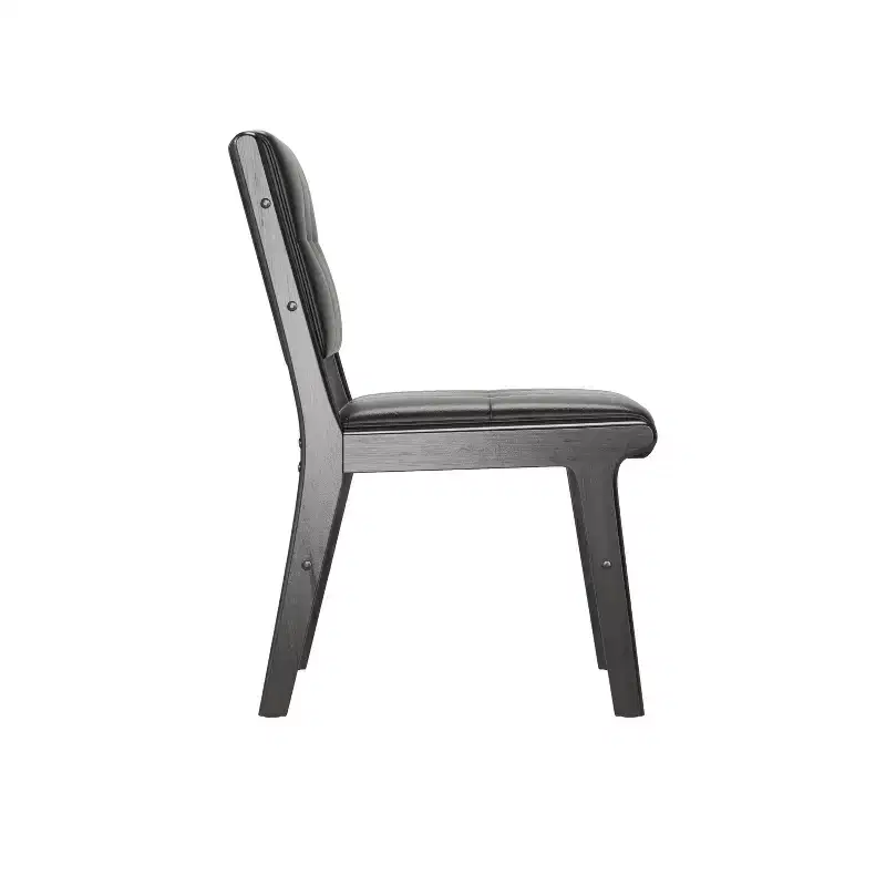 Tufted Faux Leather Upholstered Wood Dining Chairs (Set of 2)