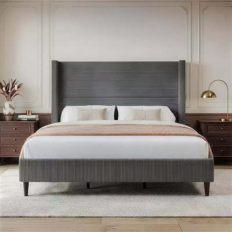 Queen Upholstered Platform Bed Frame with 51.2