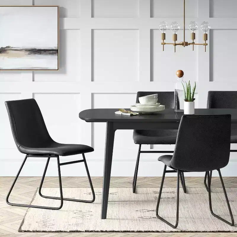 2pk Faux Leather Dining Chairs