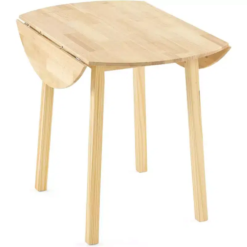 35 in Solid Wood Folding Dining Table, Expandable Round Table for Home, Apartment, Office, 36x36x30 in