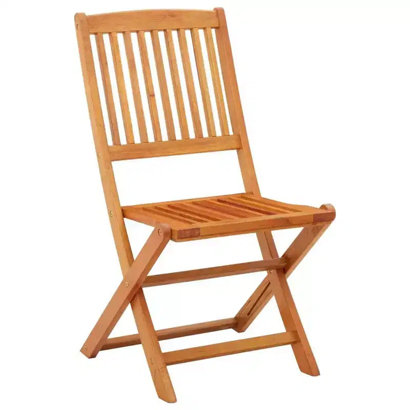 vidaXL Garden Chair Set of 2 Natural wood Solid eucalyptus wood Standard