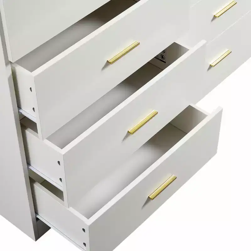 Modern 8/9-Drawer Dresser with Gold Handles, Wide Bedroom Storage Chest for Living Room