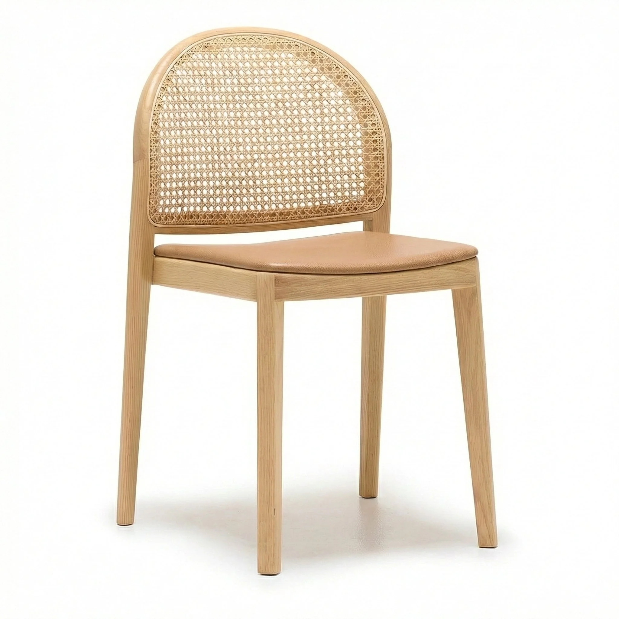 Architectural Oak & Rattan Dining Chair with Iconic Arch Silhouette for Dining Rooms