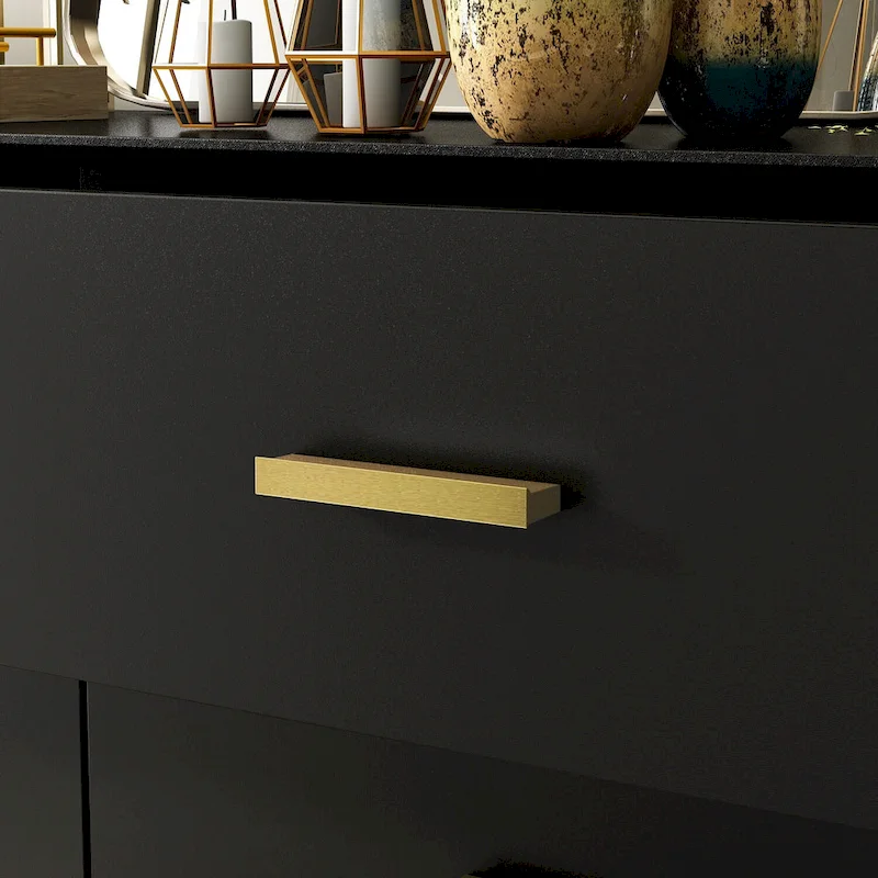 Black / White Mid-Century 6-Drawer Double Dresser, 47.2W, 2-Person Assembly