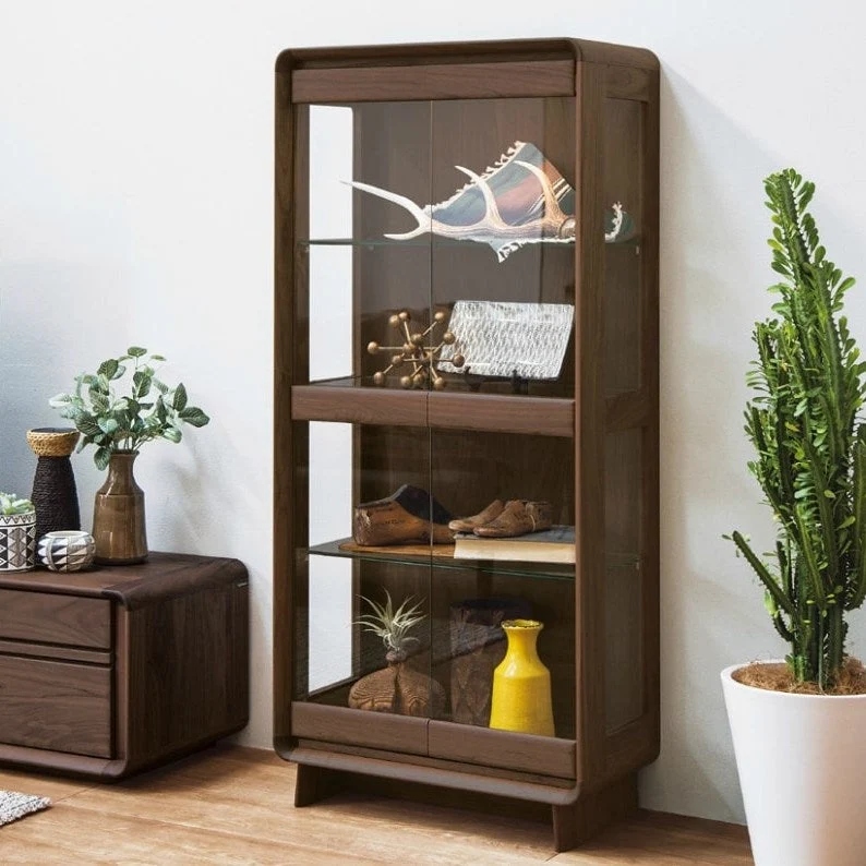 Slender Substantial - Cabinet Walnut Wood W67cm x D36cm x H149cm