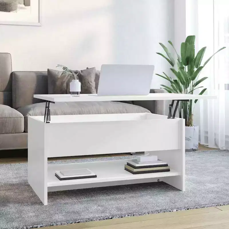 Coffee Table High gloss white Engineered wood 31.5 x 19.7 x 15.7 in