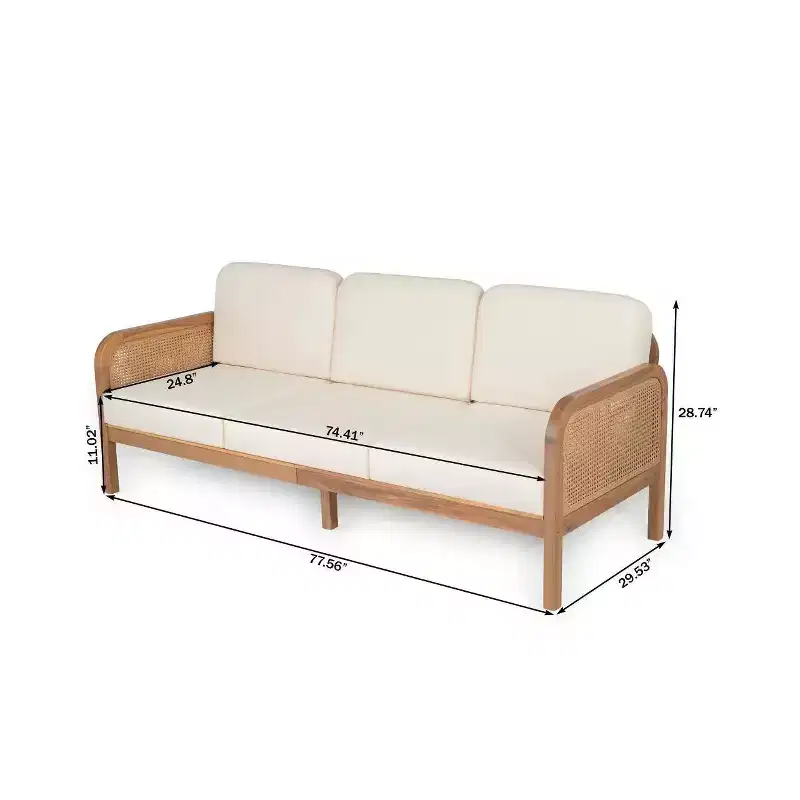 Christopher Knight Home Ximena Patio 4 Piece Farmhouse Acacia Wood Wicker Seating Set with Slatted Coffee Table
