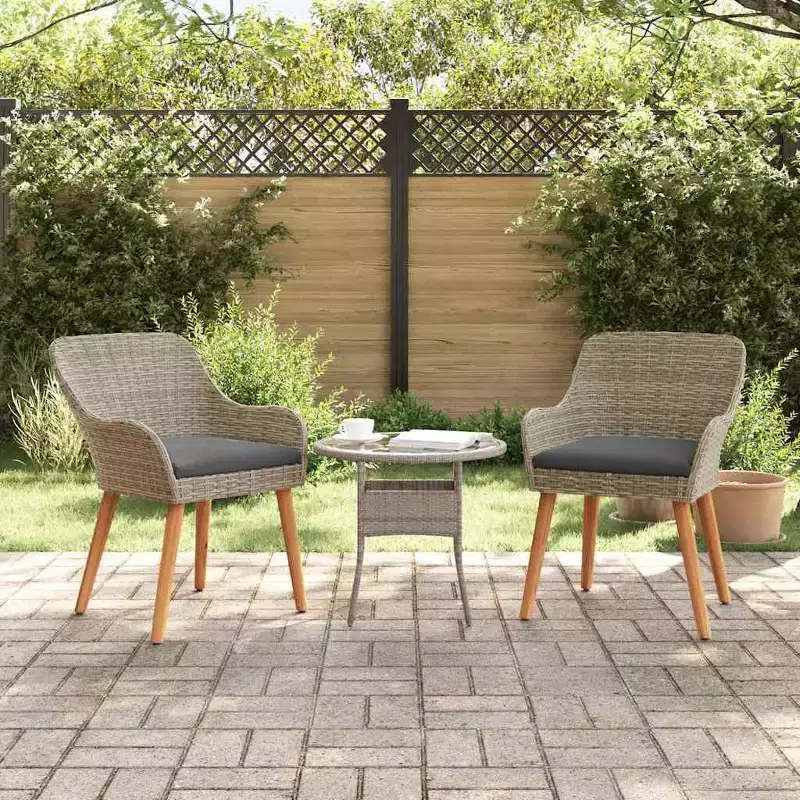 vidaXL Garden Chair 2 pcs 62.5 x 55 x 82 cm Poly Rattan