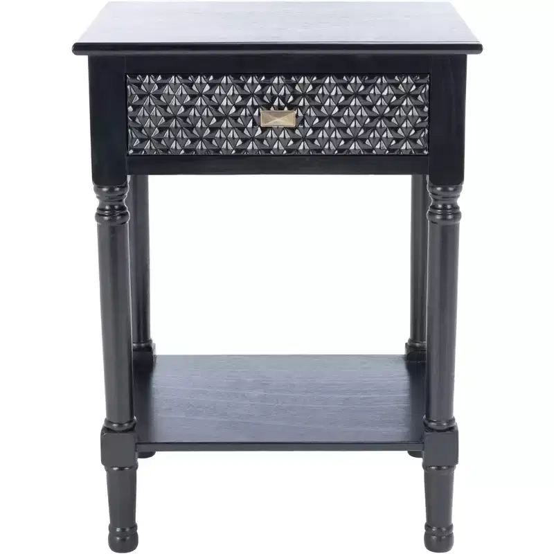 Wood 1-Drawer Accent Table with Turned Legs 18