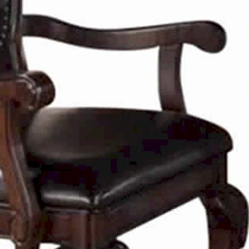 Traditional Rubber Wood Royal Arm Chair Set of 2 Brown