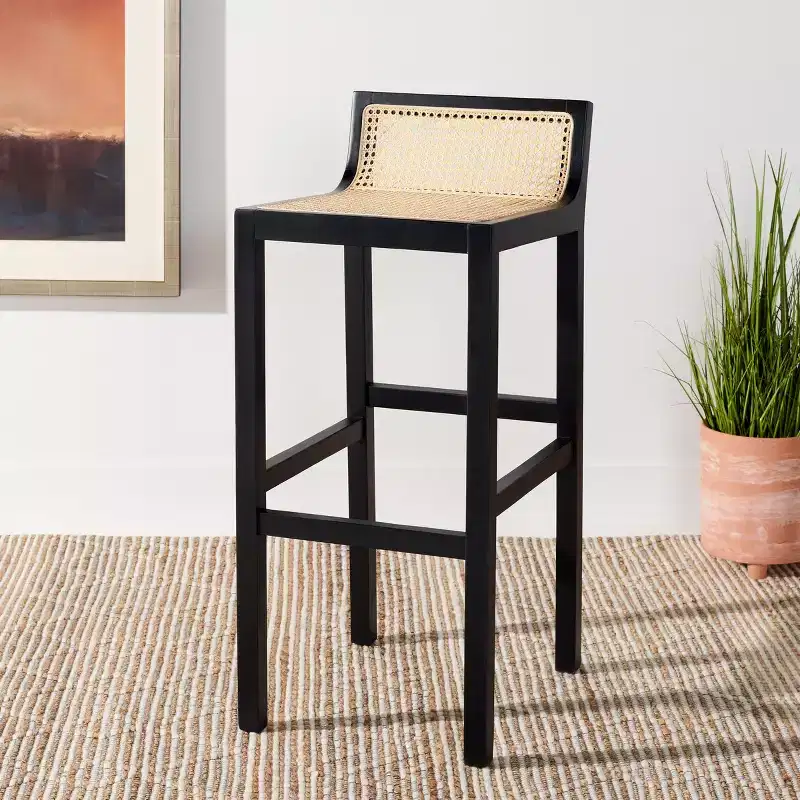 Saito Low Back Cane Bar Stool - BST9501 - Safavieh