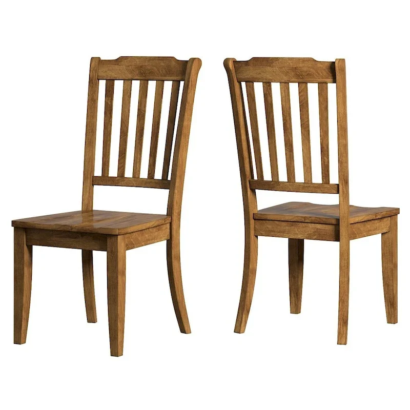 Slat-back Wood Dining Chairs