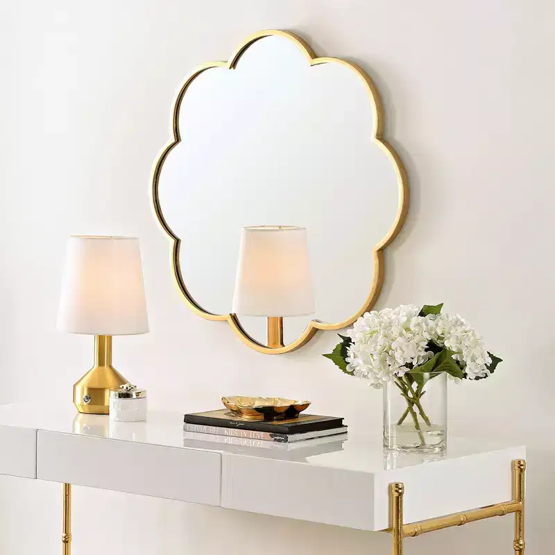 Round Wall Mirror 28 x 28, Gold Framed Decorative Mirror
