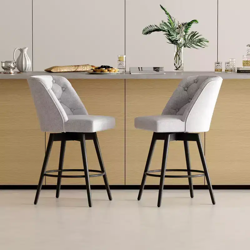 Bar Stools with Backs, 26 Counter Height Bar Stools Set of 2, Modern Kitchen Island Chairs