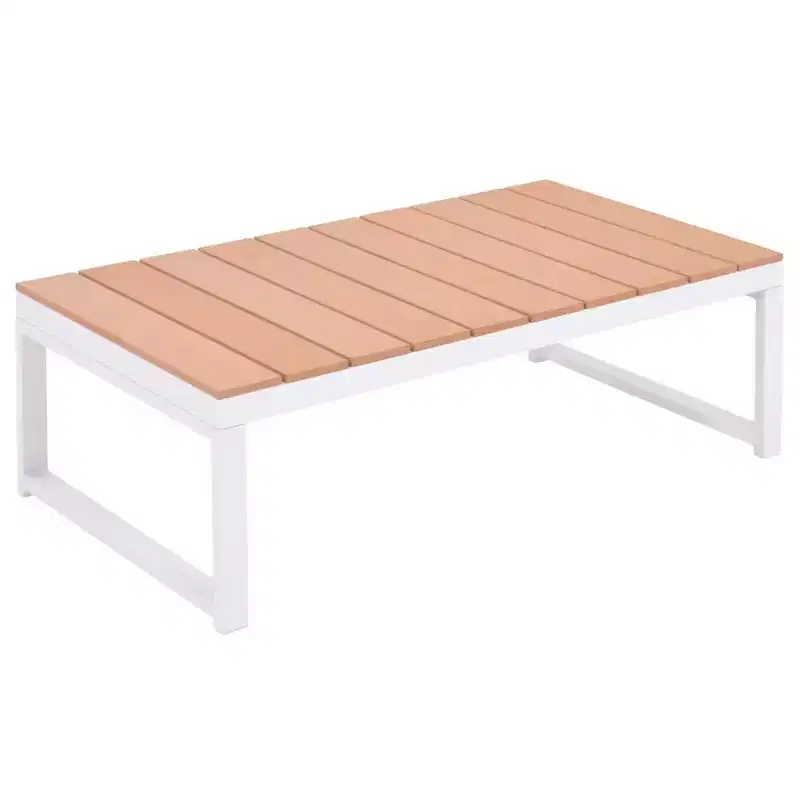 vidaXL Patio Furniture Set Conversation Set Sofa with Table Aluminum and WPC