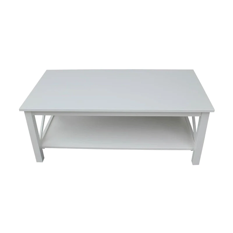 Solid Hardwood Coffee Table with Lower Shelf