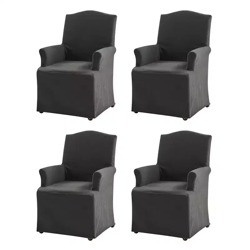 Arnold dining chair Set of 4 roll arms|ARTFUL LIVING DESIGN