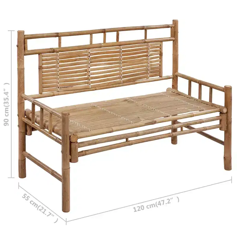Garden Bench Bamboo Bamboo, Polyester Medium Garden Bench