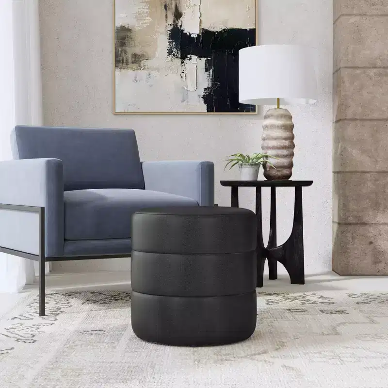 Round Upholstered Ottoman